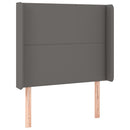 sengegavl med kanter 83x16x118/128 cm kunstlæder grå