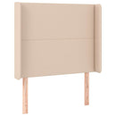 sengegavl med kanter 83x16x118/128 cm kunstlæder cappuccino