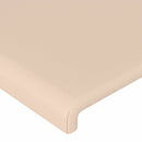 sengegavl med kanter 83x16x118/128 cm kunstlæder cappuccino