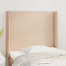 sengegavl med kanter 83x16x118/128 cm kunstlæder cappuccino