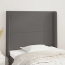 sengegavl med kanter 93x16x118/128 cm kunstlæder grå