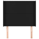 sengegavl med kanter 103x16x118/128 cm kunstlæder sort