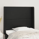 sengegavl med kanter 103x16x118/128 cm kunstlæder sort