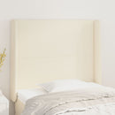 sengegavl med kanter 103x16x118/128 cm kunstlæder cremefarvet