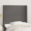 sengegavl med kanter 103x16x118/128 cm kunstlæder grå