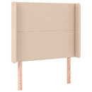 sengegavl med kanter 103x16x118/128 cm kunstlæder cappuccino
