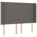 sengegavl med kanter 147x16x118/128 cm kunstlæder grå