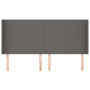 sengegavl med kanter 163x16x118/128 cm kunstlæder grå