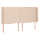 sengegavl med kanter 163x16x118/128 cm kunstlæder cappuccino