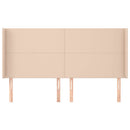 sengegavl med kanter 163x16x118/128 cm kunstlæder cappuccino