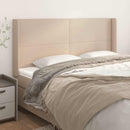 sengegavl med kanter 163x16x118/128 cm kunstlæder cappuccino