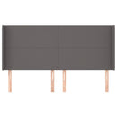 sengegavl med kanter 183x16x118/128 cm kunstlæder grå
