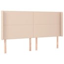sengegavl med kanter 183x16x118/128 cm kunstlæder cappuccino