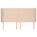 sengegavl med kanter 183x16x118/128 cm kunstlæder cappuccino