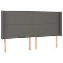 sengegavl med kanter 203x16x118/128 cm kunstlæder grå