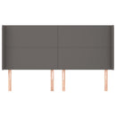 sengegavl med kanter 203x16x118/128 cm kunstlæder grå