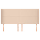 sengegavl med kanter 203x16x118/128 cm kunstlæder cappuccino
