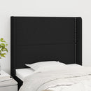 sengegavl med kanter 83x16x118/128 cm stof sort