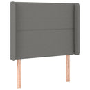 sengegavl med kanter 93x16x118/128 cm stof mørkegrå