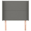 sengegavl med kanter 93x16x118/128 cm stof mørkegrå