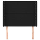 sengegavl med kanter 93x16x118/128 cm stof sort