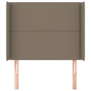 sengegavl med kanter 93x16x118/128 cm stof gråbrun