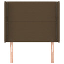 sengegavl med kanter 103x16x118/128 cm stof mørkebrun