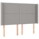 sengegavl med kanter 147x16x118/128 cm stof lysegrå
