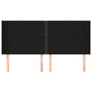 sengegavl med kanter 183x16x118/128 cm stof sort