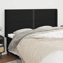 sengegavl med kanter 183x16x118/128 cm stof sort