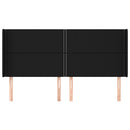 sengegavl med kanter 203x16x118/128 cm stof sort