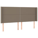 sengegavl med kanter 203x16x118/128 cm stof gråbrun
