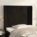 sengegavl med kanter 83x16x118/128 cm fløjl sort