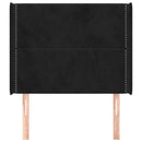 sengegavl med kanter 93x16x118/128 cm fløjl sort
