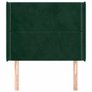 sengegavl med kanter 93x16x118/128 cm fløjl mørkegrøn