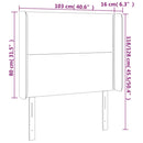 sengegavl med kanter 103x16x118/128 cm fløjl sort