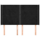 sengegavl med kanter 147x16x118/128 cm fløjl sort