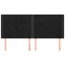 sengegavl med kanter 183x16x118/128 cm fløjl sort