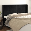 sengegavl med kanter 183x16x118/128 cm fløjl sort
