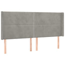 sengegavl med kanter 203x16x118/128 cm fløjl lysegrå