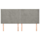 sengegavl med kanter 203x16x118/128 cm fløjl lysegrå