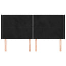 sengegavl med kanter 203x16x118/128 cm fløjl sort