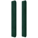 sengegavl med kanter 203x16x118/128 cm fløjl mørkegrøn