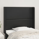 sengegavl med kanter 93x16x118/128 cm kunstlæder sort