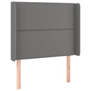 sengegavl med kanter 93x16x118/128 cm kunstlæder grå