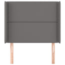 sengegavl med kanter 93x16x118/128 cm kunstlæder grå