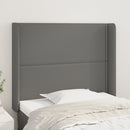 sengegavl med kanter 93x16x118/128 cm kunstlæder grå