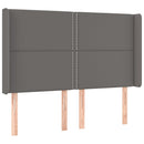 sengegavl med kanter 147x16x118/128 cm kunstlæder grå