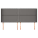 sengegavl med kanter 203x16x118/128 cm kunstlæder grå