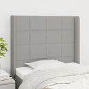 sengegavl med kanter 83x16x118/128 cm stof lysegrå